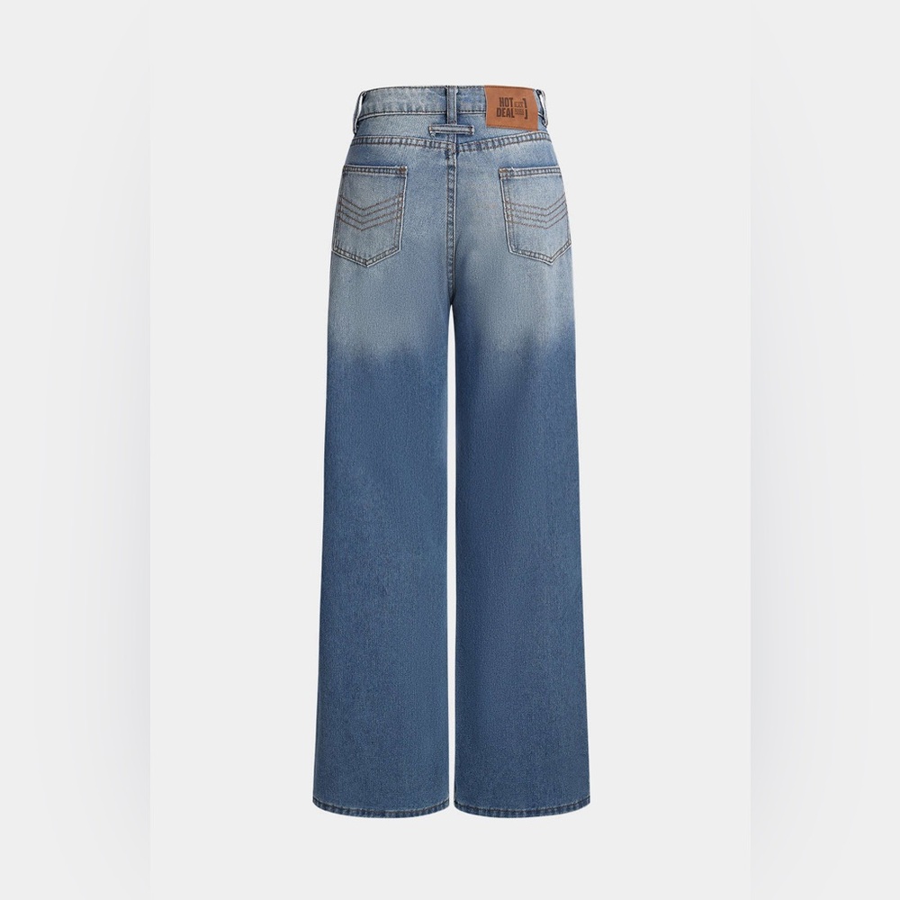Micas Denim Button High Waist Straight Leg Jeans - Picture 4 of 16